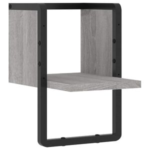 vidaXL &Eacute;tag&egrave;re murale avec barre sonoma gris 20x25x30 cm