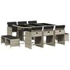 vidaXL Ensemble &agrave; manger de jardin 11pcs avec coussins gris poly rotin