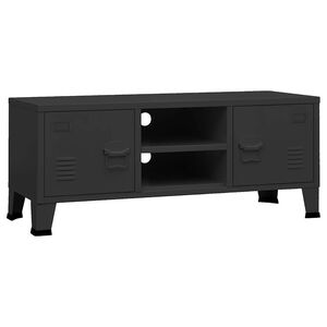 vidaXL Meuble TV industriel Noir 105x35x42 cm M&eacute;tal