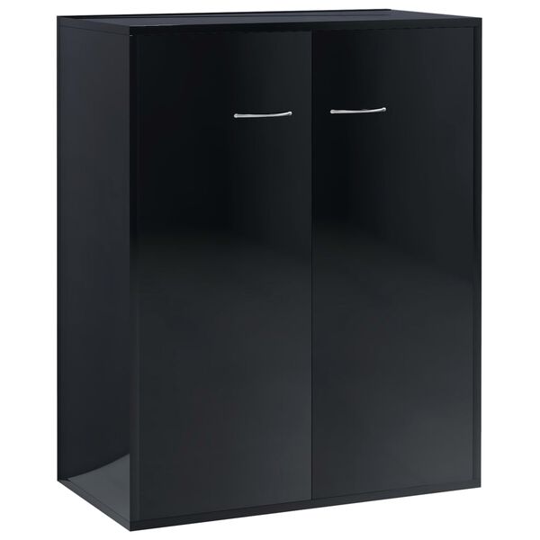 vidaXL Buffet Noir brillant 60x30x75 cm Bois d'ingénierie