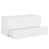 vidaXL Ensemble de meubles de salle de bain 2 pcs Blanc Agglom&eacute;r&eacute;