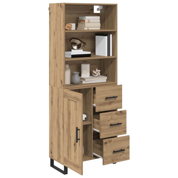 vidaXL Haut Armoire avec tiroir Ch&ecirc;ne artisanal 69,5 x 34 x 180 cm
