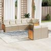 vidaXL Salon de jardin avec coussins 8 pcs beige r&eacute;sine tress&eacute;e