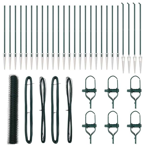 vidaXL Poteau de cl&ocirc;ture. Vert 50 x 1,4 m (maillage de 36 mm)