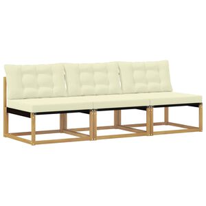 vidaXL Sofa de milieu ext&eacute;rieur Bois d'acacia massif et Textil&egrave;ne
