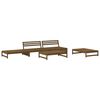 vidaXL Salon de jardin 5 pcs avec coussins marron miel bois massif