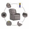 vidaXL Fauteuil de massage inclinable électrique Taupe Tissu