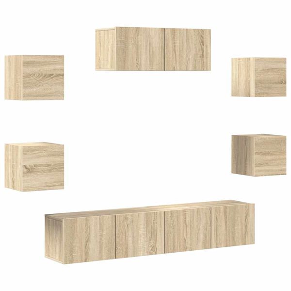 vidaXL Ensemble de meubles TV 7 pcs Chêne sonoma Bois d'ingénierie