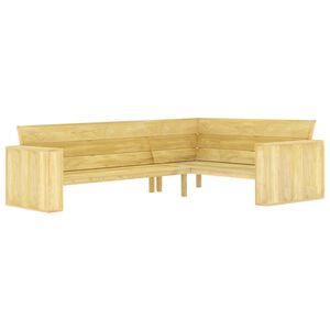 vidaXL Banc d'angle de jardin 239 cm Bois de pin impr&eacute;gn&eacute;