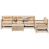 vidaXL Salon de jardin 6 pcs avec coussins Bois de pin massif