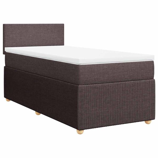 vidaXL Sommier &agrave; lattes de lit avec matelas Marron fonc&eacute; 100x200 cm