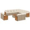 vidaXL Salon de jardin avec coussins 14 pcs beige r&eacute;sine tress&eacute;e