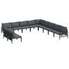 vidaXL Ensemble de canap&eacute; de jardin 11 pc Noir Acier