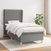 vidaXL Sommier &agrave; lattes de lit avec matelas Gris fonc&eacute; 100x200cm Tissu