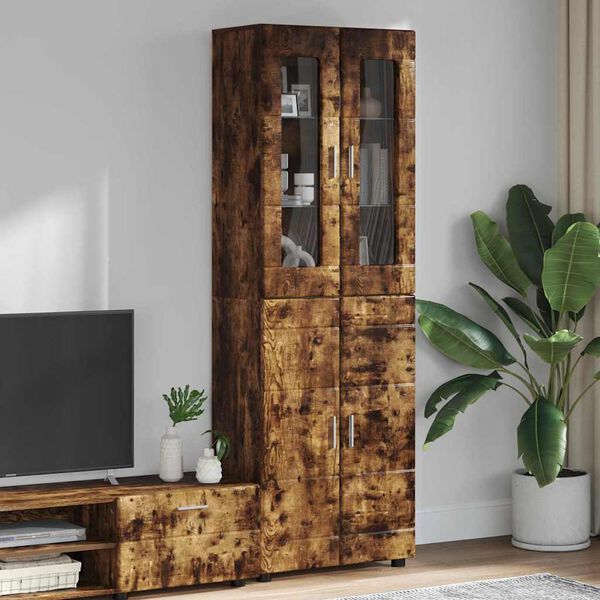 vidaXL Haut Armoire avec &eacute;tag&egrave;re FLORIN Ch&ecirc;ne fum&eacute; 60 x 35 x 182 cm
