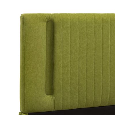 vidaXL Cadre de lit avec LED Vert Tissu 140 x 200 cm