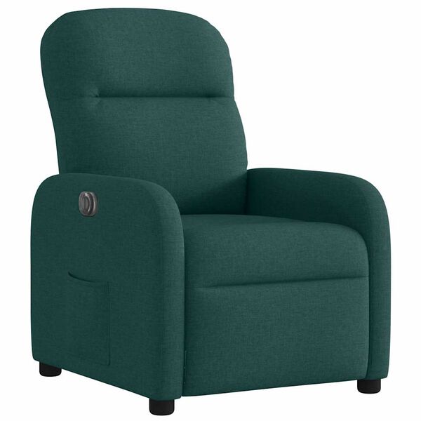 vidaXL Fauteuil inclinable &eacute;lectrique Vert fonc&eacute; Tissu