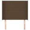 vidaXL T&ecirc;te de lit avec oreilles Marron fonc&eacute; 93x16x118/128 cm Tissu