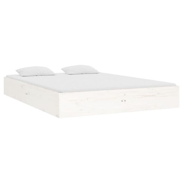 vidaXL Cadre de lit sans matelas blanc bois massif 140x190 cm