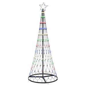 vidaXL Arbre de No&euml;l LED avec 230 LED Multicolore 184,5 cm M&eacute;tal
