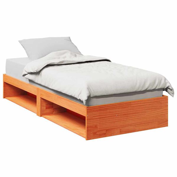 vidaXL Lit de jour sans matelas cire marron 90x190 cm bois pin massif