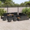 vidaXL Ensemble de canap&eacute; de jardin 14 pcs Noir polyrotin