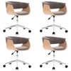 vidaXL Chaises pivotantes &agrave; manger lot de 4 taupe tissu