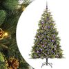 vidaXL Sapin de No&euml;l artificiel avec branches pliables et c&ocirc;nes Vert