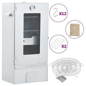 vidaXL Fumoir &agrave; four &agrave; BBQ g&eacute;n&eacute;rateur de fum&eacute;e froide acier galvanis&eacute;
