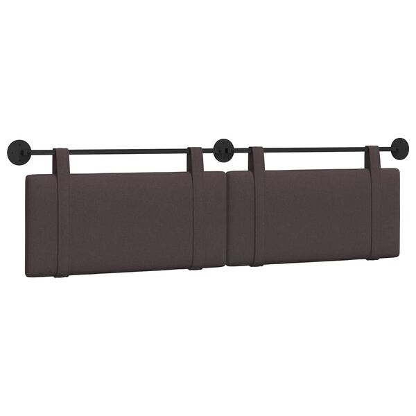 vidaXL T&ecirc;te de lit suspendue Uni Marron fonc&eacute; 170 x 55 x 5 cm tissu