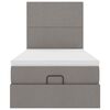 vidaXL Lit ottoman avec matelas taupe 100x200 cm tissu