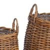 vidaXL Panier &agrave; Plantes avec stockage 2 pcs Marron Rattan Lacak