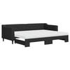 vidaXL Lit de jour avec lit gigogne et matelas noir 80x200 cm tissu