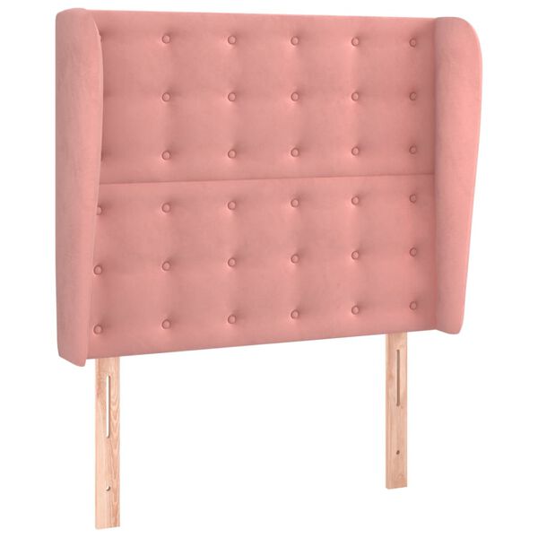 vidaXL T&ecirc;te de lit avec oreilles Rose 93x23x118/128 cm Velours