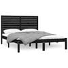 vidaXL Cadre de lit sans matelas noir 160x200 cm bois massif