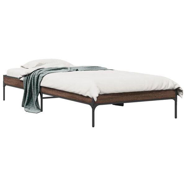 vidaXL Cadre de lit sans matelas ch&ecirc;ne marron 100x200 cm