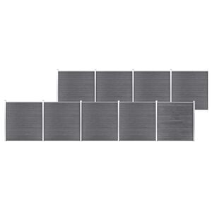 vidaXL Cl&ocirc;ture de jardin WPC 1564x186 cm Gris