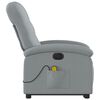 vidaXL Fauteuil inclinable de massage &eacute;lectrique Gris clair Tissu
