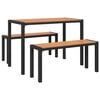 vidaXL Ensemble de salle à manger pour jardin 3 pcs Marron Acier
