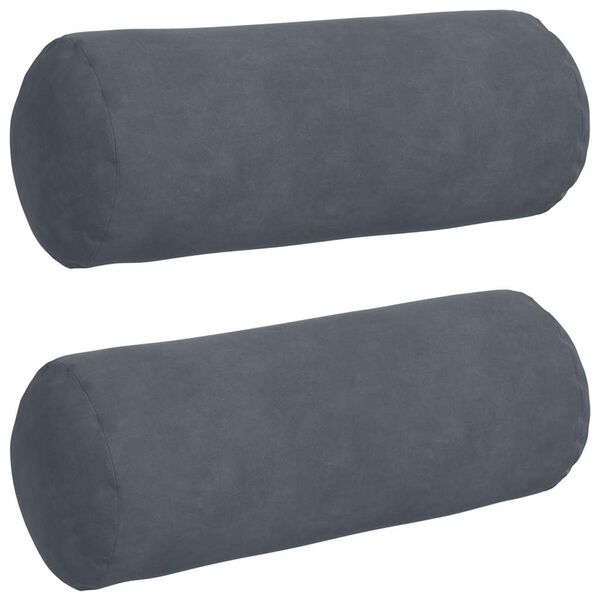 vidaXL Coussins d'accent 2 pcs Gris foncé Ø 15 x 40 cm