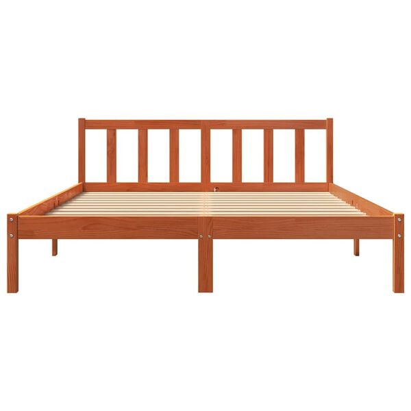 vidaXL Cadre de lit sans matelas cire marron 160x200cm bois pin massif