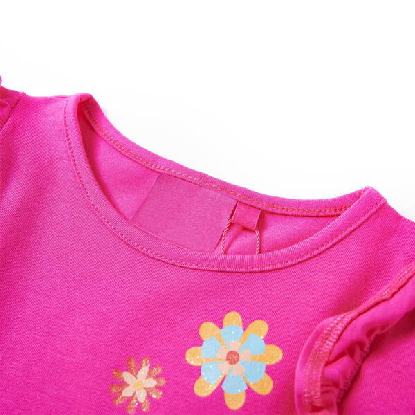 T-shirt enfants &agrave; manches longues rose fonc&eacute; 140