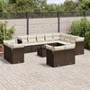 vidaXL Salon de jardin avec coussins 13 pcs marron r&eacute;sine tress&eacute;e