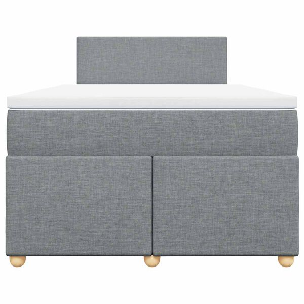 vidaXL Sommier à lattes de lit et matelas gris clair 120x190 cm tissu