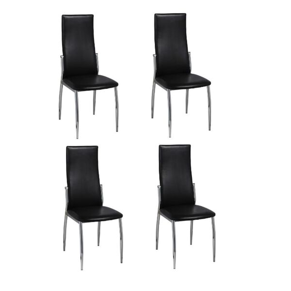 vidaXL Chaises à manger lot de 4 noir similicuir