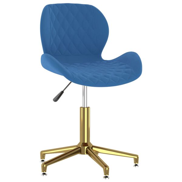 vidaXL Chaises pivotantes &agrave; manger lot de 4 bleu velours