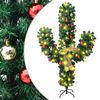 vidaXL Cactus de No&euml;l avec support et LED Vert 210 cm PVC