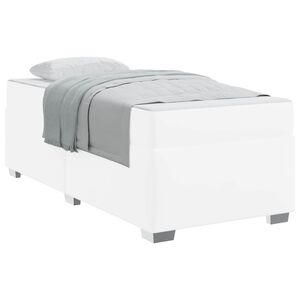 vidaXL Cadre de lit avec matelas Blanc 90 x 190 cm tissu