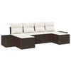 vidaXL Ensemble de canap&eacute; de jardin 4 pc Marron et Cr&egrave;me polyrotin