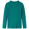 T-shirt enfants &agrave; manches longues tricot c&ocirc;tel&eacute; vert fonc&eacute; 116